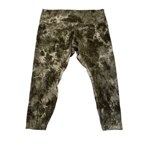 Lululemon Align Tie Dye Cropped Leggings Olive Green Size 20